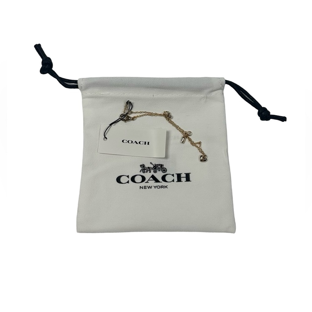 Coach Yellow Gold Plated Charm Bracelet Includes Dust Bag NWT 6.5” MSRP $125 - Picture 2 of 8